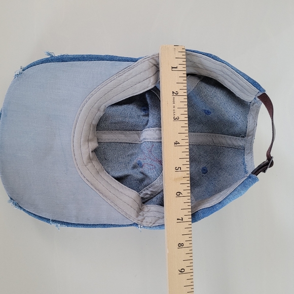 LOVE Denim & Rhinestones Classic Distressed Baseball Cap Unisex Adult - Picture 8 of 9
